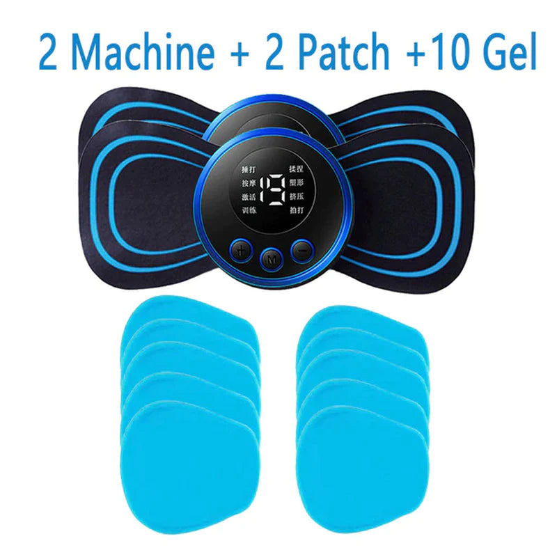 LCD Display EMS Neck Stretcher Electric Massager 8 Mode Cervical Massage Patch Pulse Muscle Stimulator Portable Relief Pain